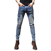 Vaqueros cargo biker con cremalleras